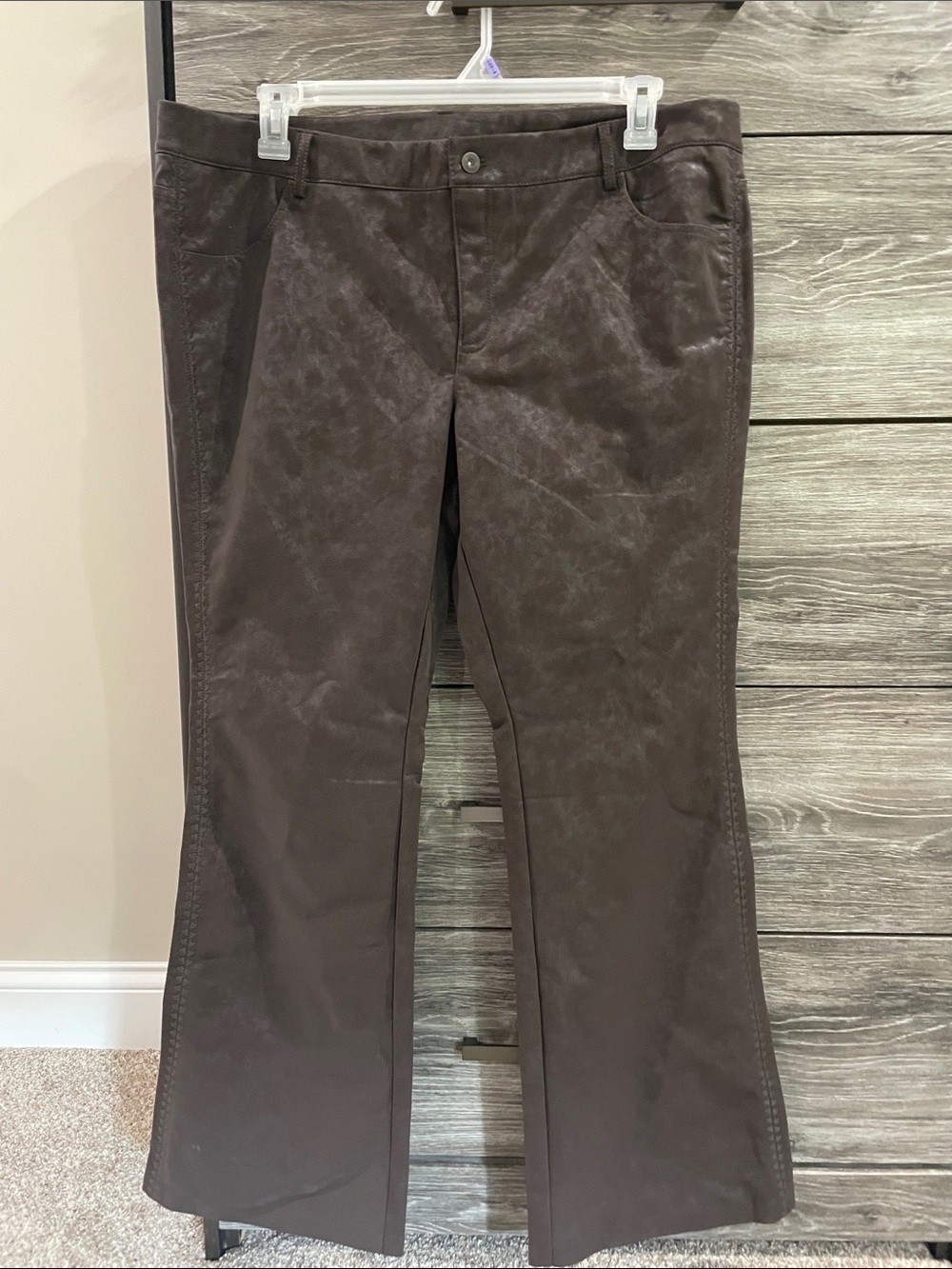 H&M Brown Boot Cut Leather Flare Pants